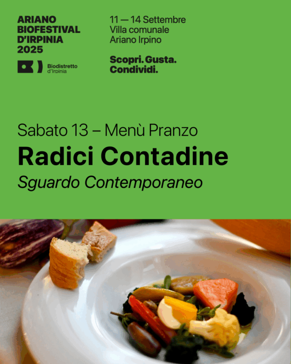 Menù "Radici Contadine, Sguardo Contemporaneo" – Sabato 13 Pranzo