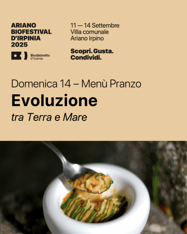 Menù "Evoluzione di Terra e Mare" – Domenica 14 Pranzo